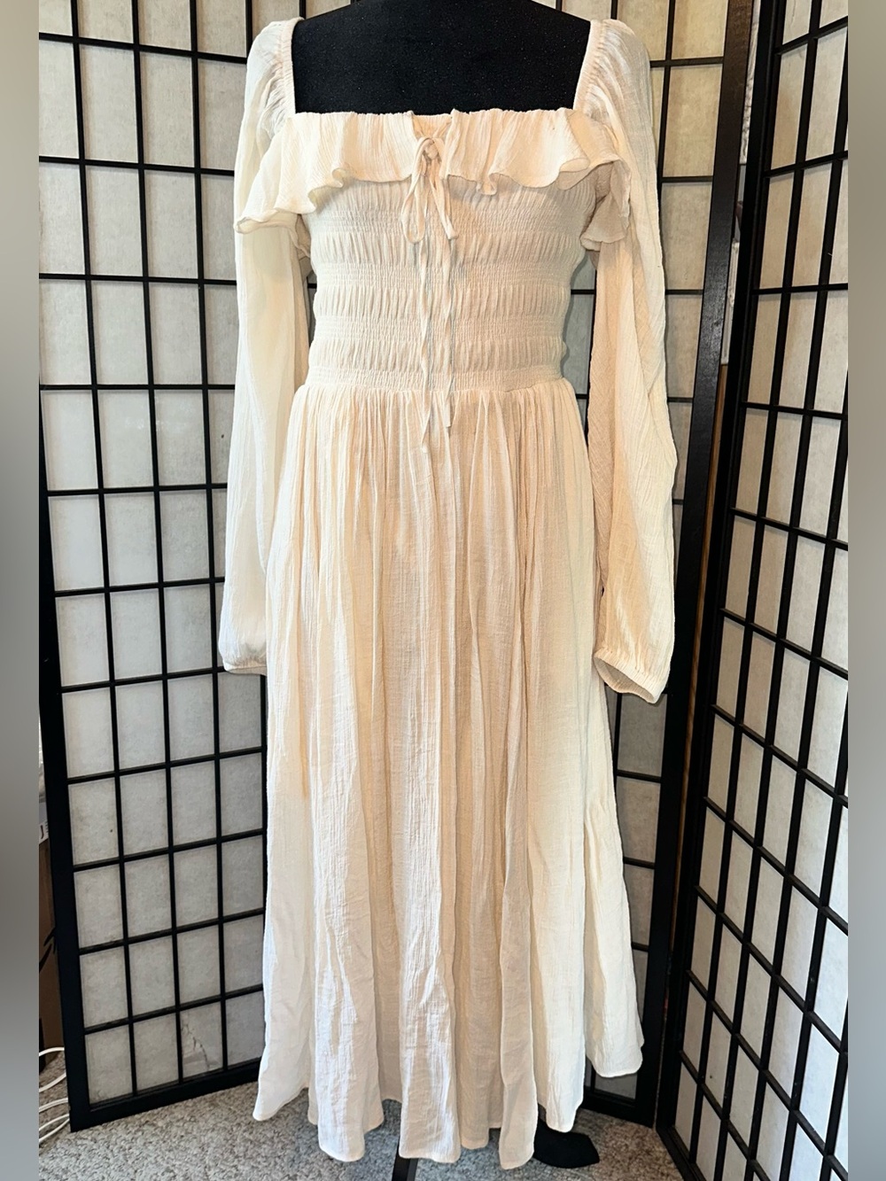 Renaissance Boho Smocked Midi Dress